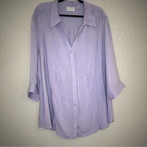 Avenue Lavender Button-Up Blouse